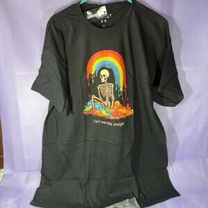 Unisex Size XL Can’t Even Think Straight T-shirt Skeleton & Rainbow ii